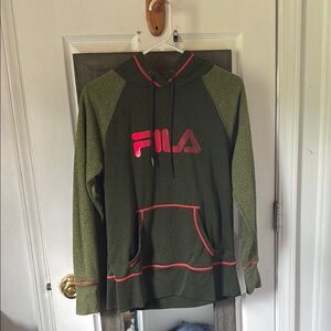 Fila Green Sweater with Red Accents